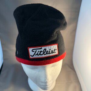 Titleist Pro V1 Beanie Hat Mens One Size Black Merino Wool Golf Winter Knit Hat